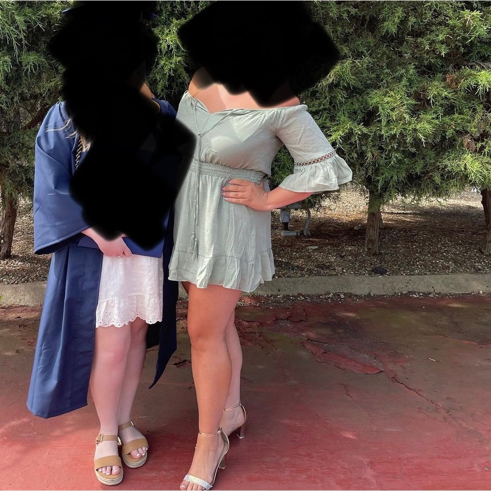 Pale green mini dress